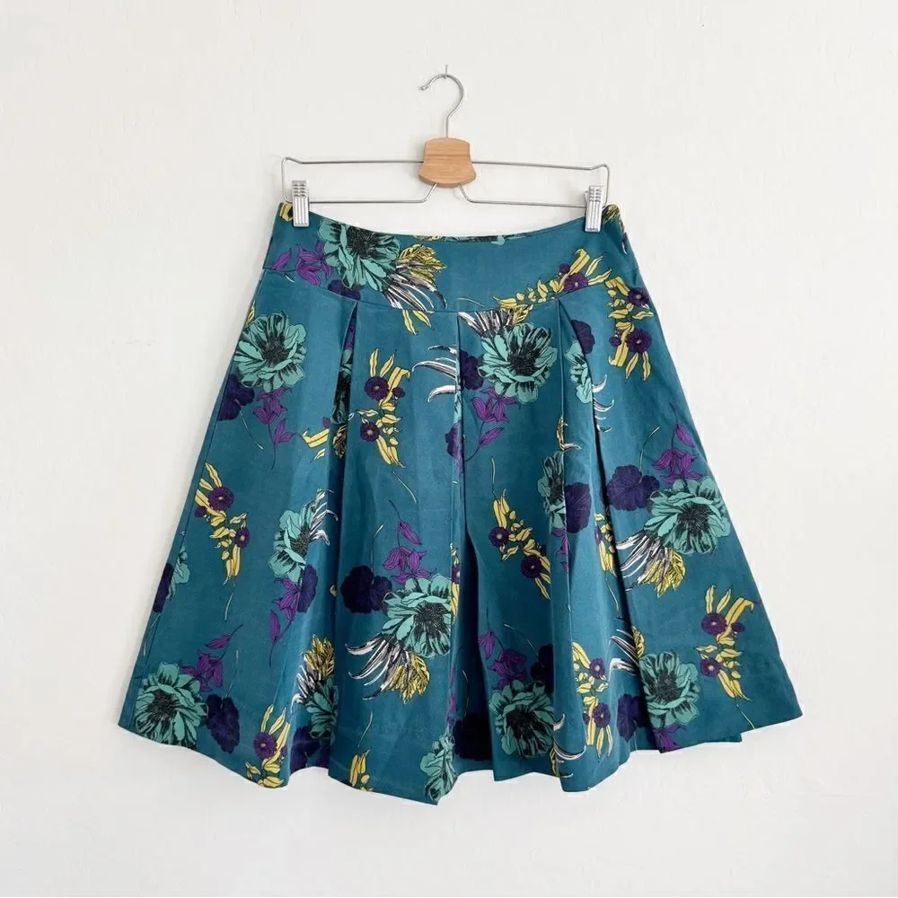 Victoria’s Secret BODY Y2K Floral Pleated Silk Blend Knee Length Skirt
